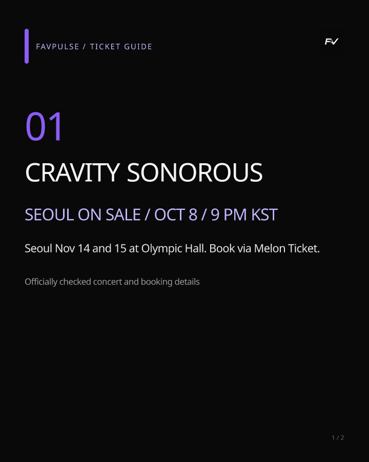 CRAVITY · SONOROUS Tickets
